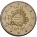 Visuel de la pi&egrave;ce comm&eacute;morative: Malte 2012, 10 ans de la mise en circulation des billets et des pi�ces en euro