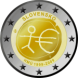 Visuel de la pi&egrave;ce comm&eacute;morative: Slovaquie 2009, Dixi�me anniversaire de l'Union �conomique et mon�taire